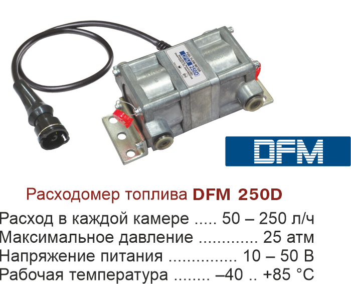 Расходомер DFM 250D. Фактический расход топлива