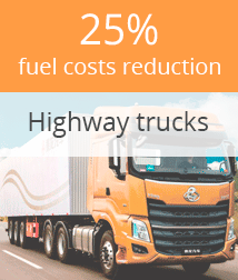 Highway trucks fuel costs reduction, fuel theft prevention