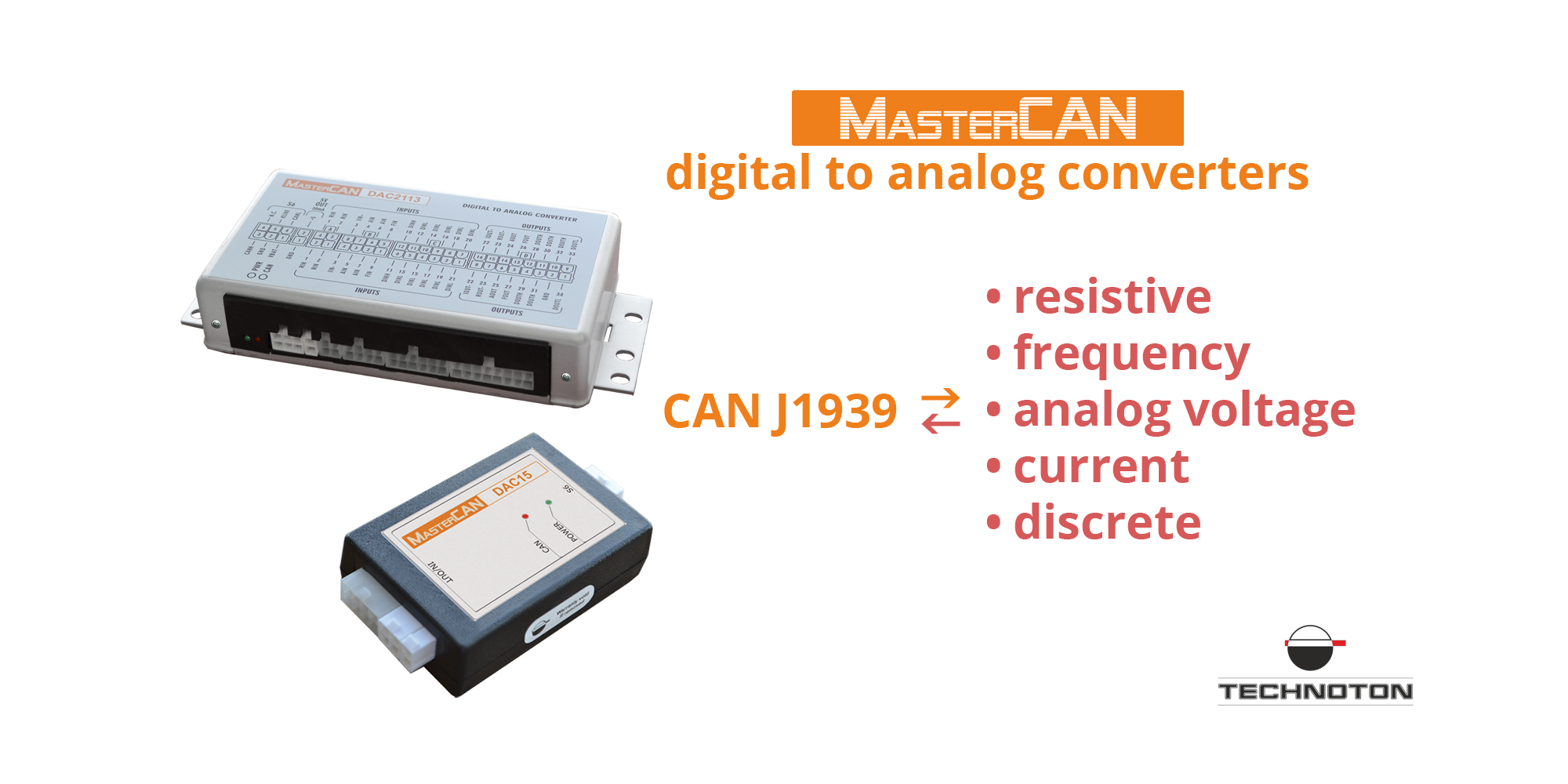 J1939 i/o module and digitaltoanalog converter MasterCAN DAC