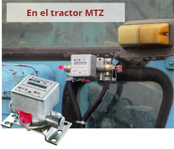 El medidor de flujo instalado en el tractor MTZ-80