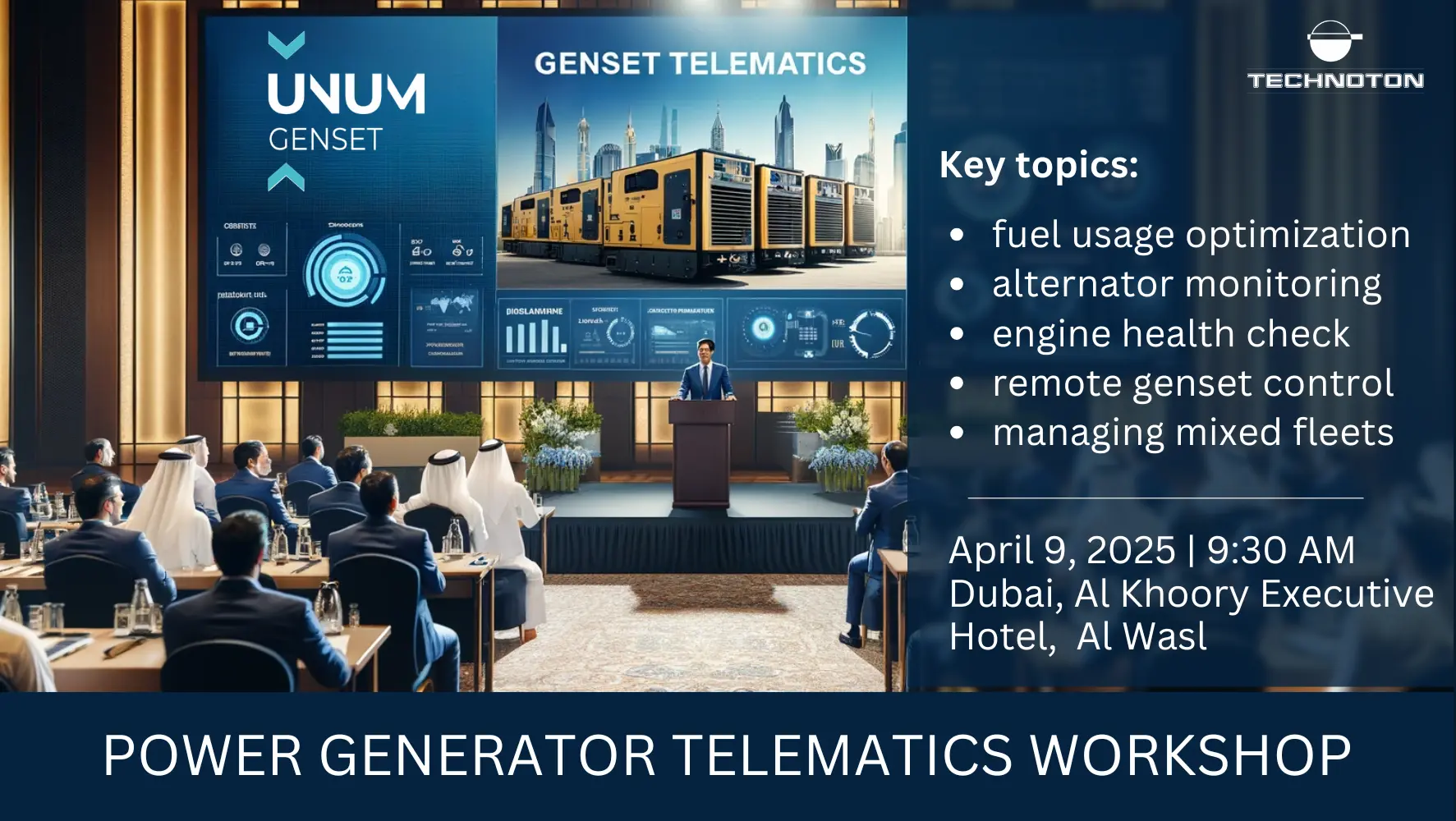 Power Generator Telematics Workshop in Dubai, UAE 2025