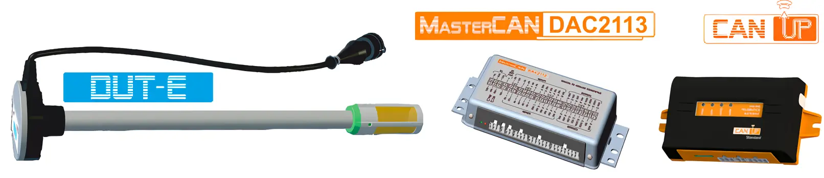Capteur de niveau de carburant DUT-E, convertisseur MasterCAN DAC, passerelle télématique CANUp