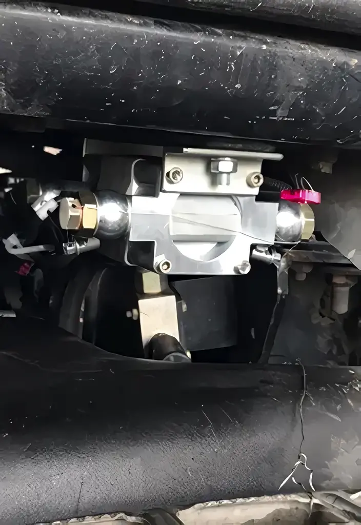 Caudalímetro de combustible DFM 500D, instalado en el tractor