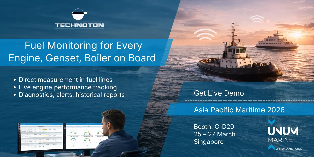 Experience UNUM Marine at Asia Pacific Maritime 2026 - Telematics and Fuel Monitoring for Vessel Fleets Experience UNUM Marine at Asia Pacific Maritime 2026 - Telematics and Fuel Monitoring for Vessel Fleets