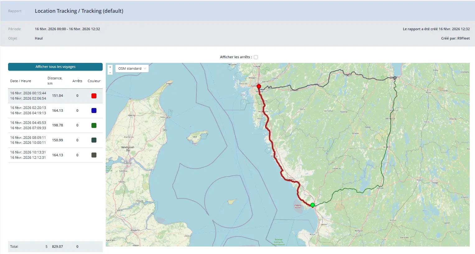 Contrôle de localisation - Exemple de rapport DUT-E GSM